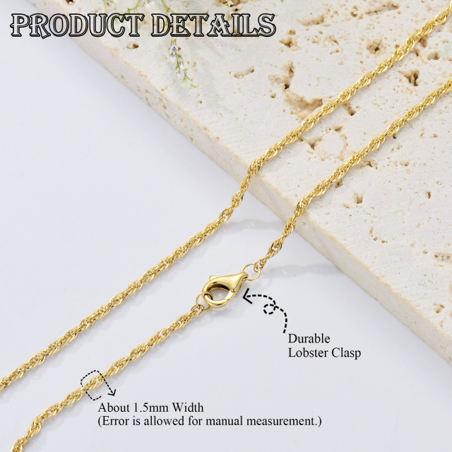 14K Gold Rope Chain Necklace-1