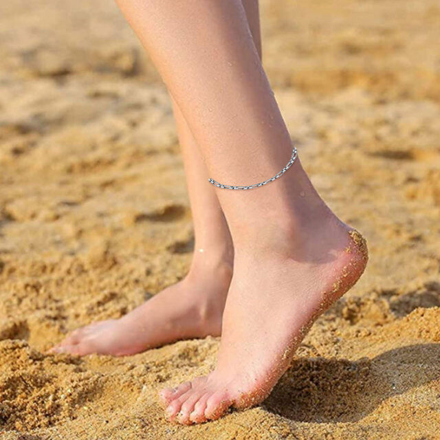 Sterling Silver Single Chain Anklet-2