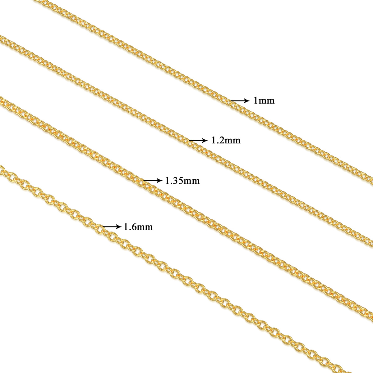 18K Gold Kabelkette Halskette-4