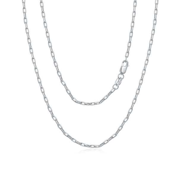 Sterling Silber Kabel Kette Halskette-0