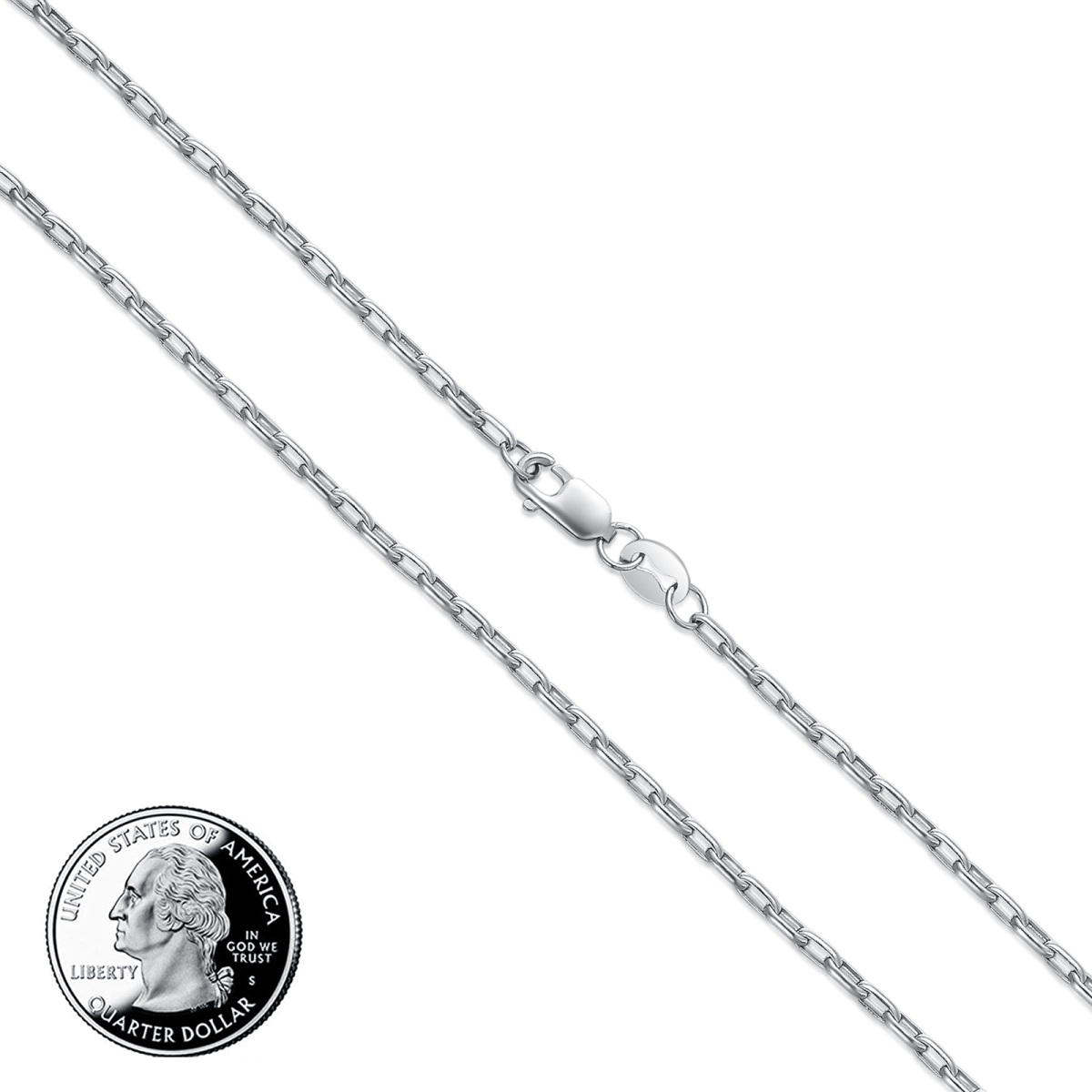 Sterling Silber Kabel Kette Halskette-4