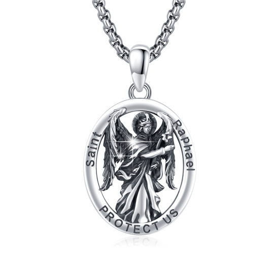 Saint Raphael Halskette 925 Silber Erzengel Raphael Halskette Männer Frauen