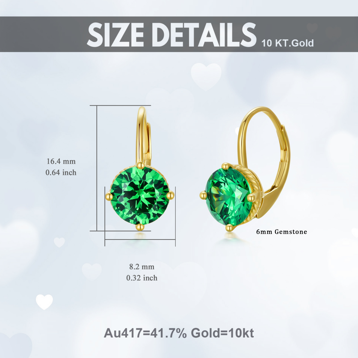 10K Gold Cubic Zirconia Drop Earrings-5