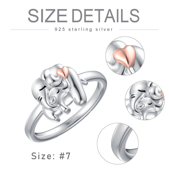 Sterling Silver Elephant & Mother Ring-3