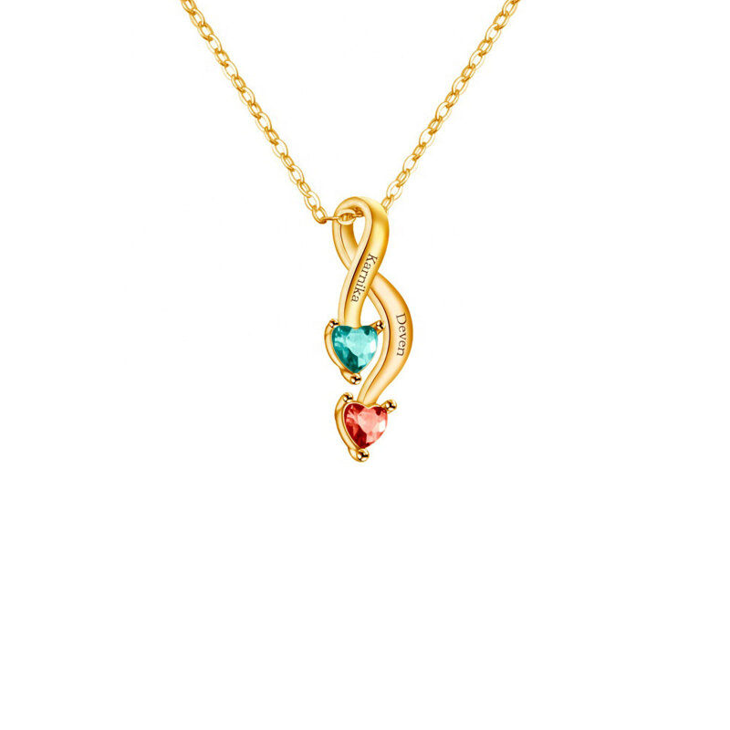 10K Gold Cubic Zirconia Personalized Birthstone Pendant Necklace