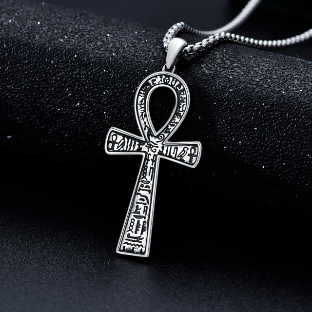 Sterling Silver Cross Pendant Necklace for Men-3