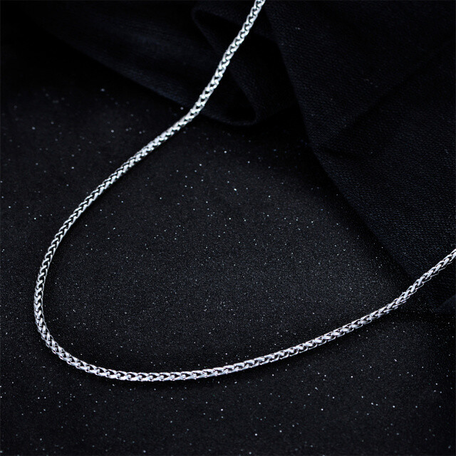Sterling Silber Weizen Kette Halskette für Männer-2
