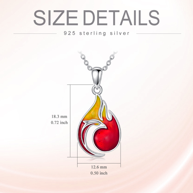 Collier à pendentif Phoenix en argent sterling-5