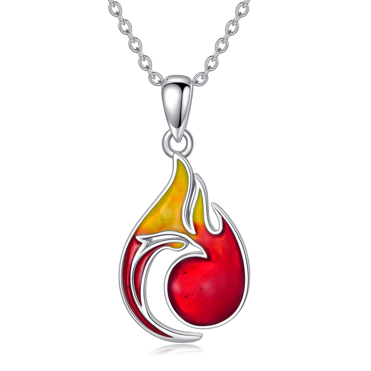 Sterling Silver Phoenix Pendant Necklace-1