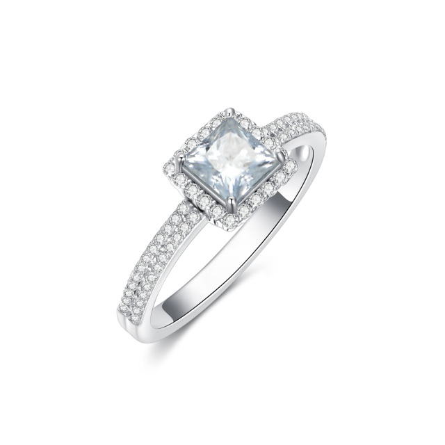 Anello di fidanzamento quadrato in moissanite a forma di principessa in argento sterling-1