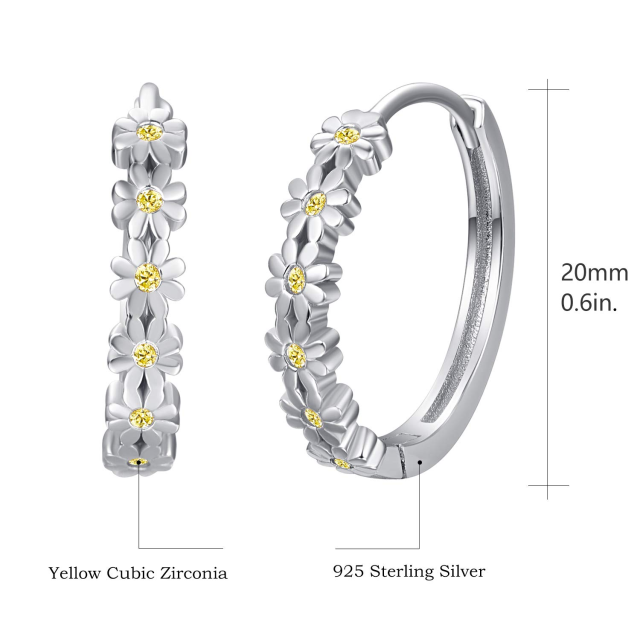 S925 sterling Silver Adjustable Hypoallergenic Daisy Earrings for Women-4