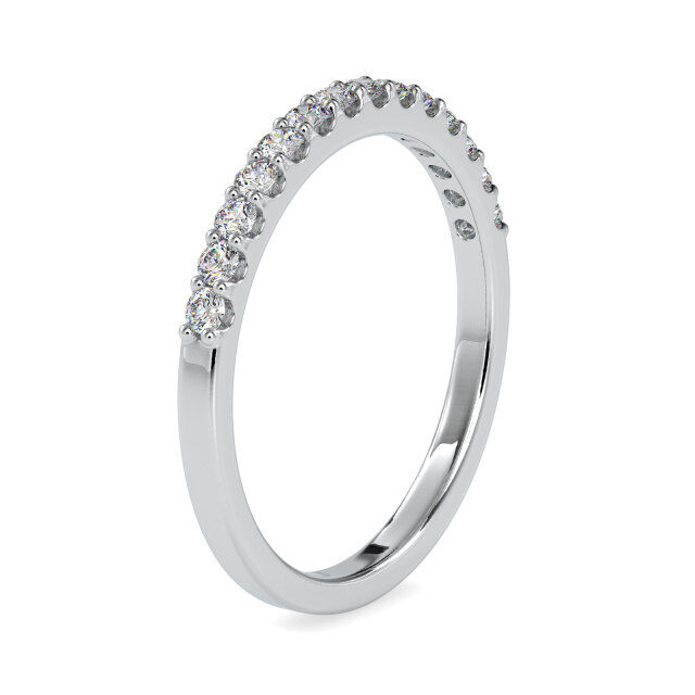 Personalized Engraved 10K Gold Moissanite Semi-Eternity Wedding Ring Anniversary Gift-2