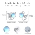 wholesale 925 Sterling Silver Devil Angel Stud Earrings With Blue Moonstone Cubic Zirconia For Women-0-3