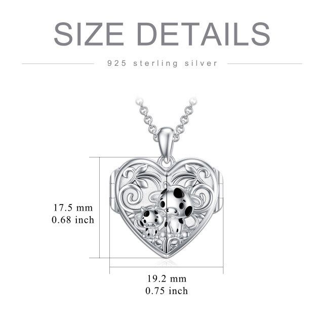 Collier en argent sterling avec médaillon personnalisé en forme de vache-3