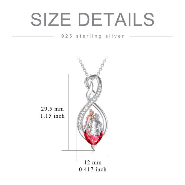 Collier en argent sterling avec pendentif en zircon cubique père et fille symbole de l'infini-2