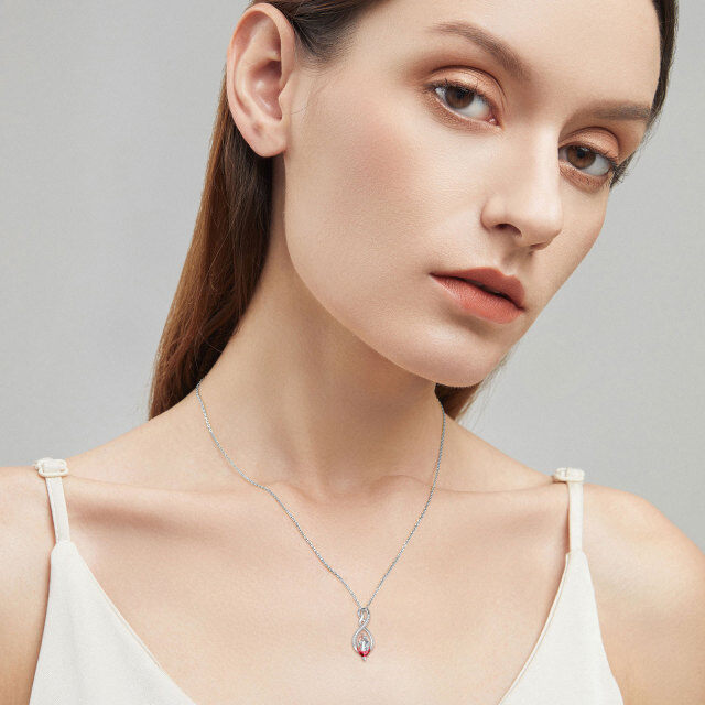 Collier en argent sterling avec pendentif en zircon cubique père et fille symbole de l'infini-1