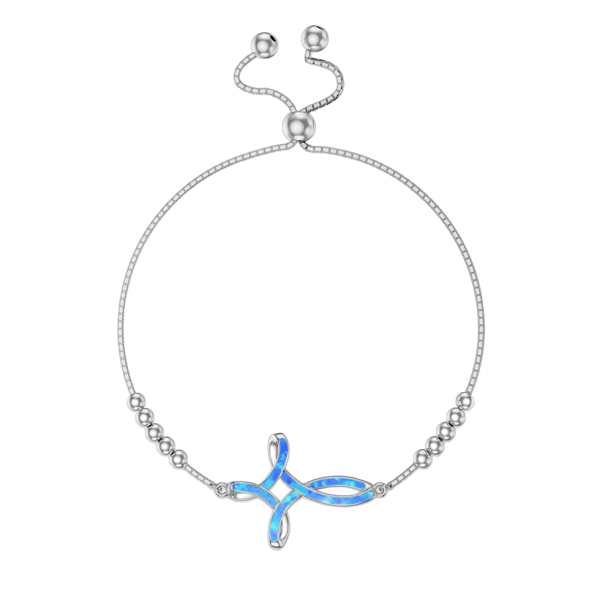 Bracelet en argent sterling avec pendentif nœud celtique en cristal-1
