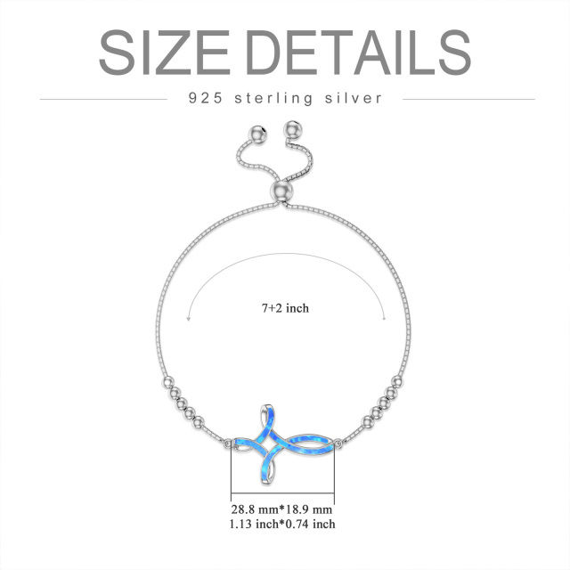Sterling Silver Crystal Celtic Knot Pendant Bracelet-3
