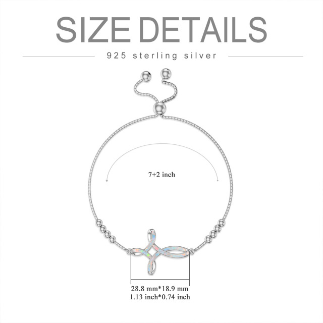 Sterling Silber mit Rose Gold plattiert Opal keltischen Knoten Anhänger Armband-0