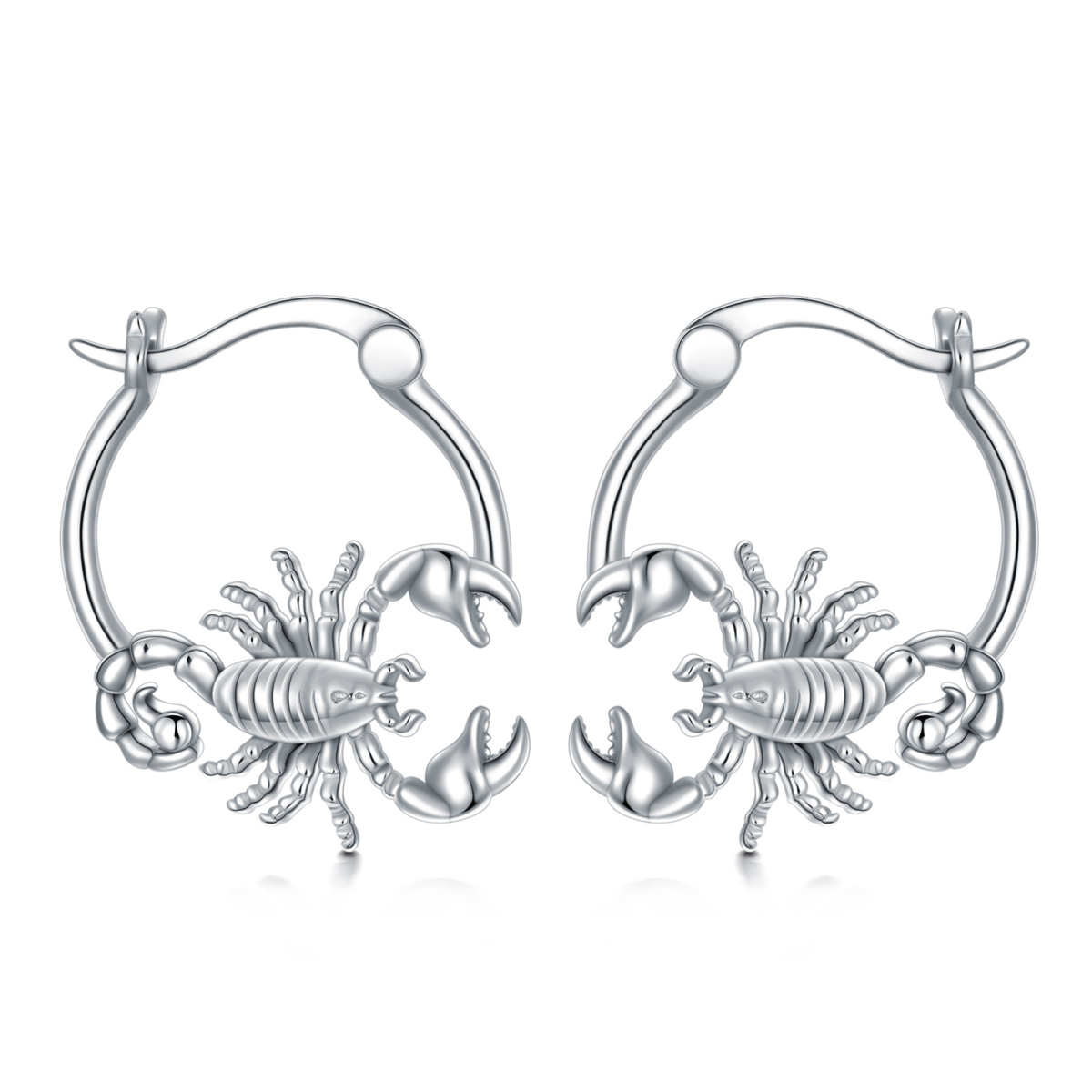 Sterling Silver Scorpio Hoop Earrings-1