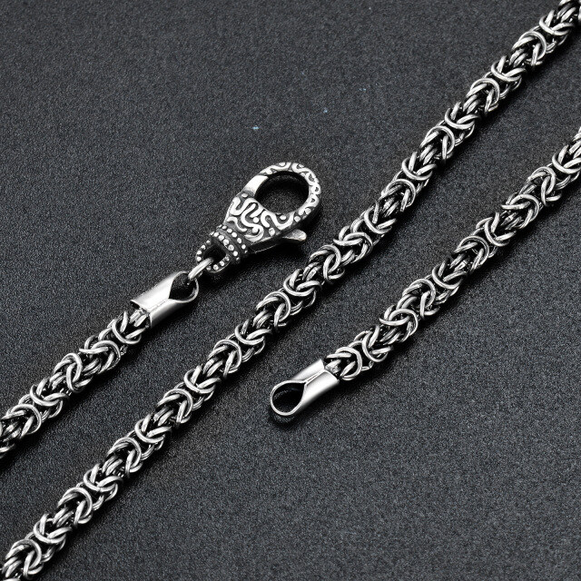 Collar de cadena bizantina de plata de ley -3