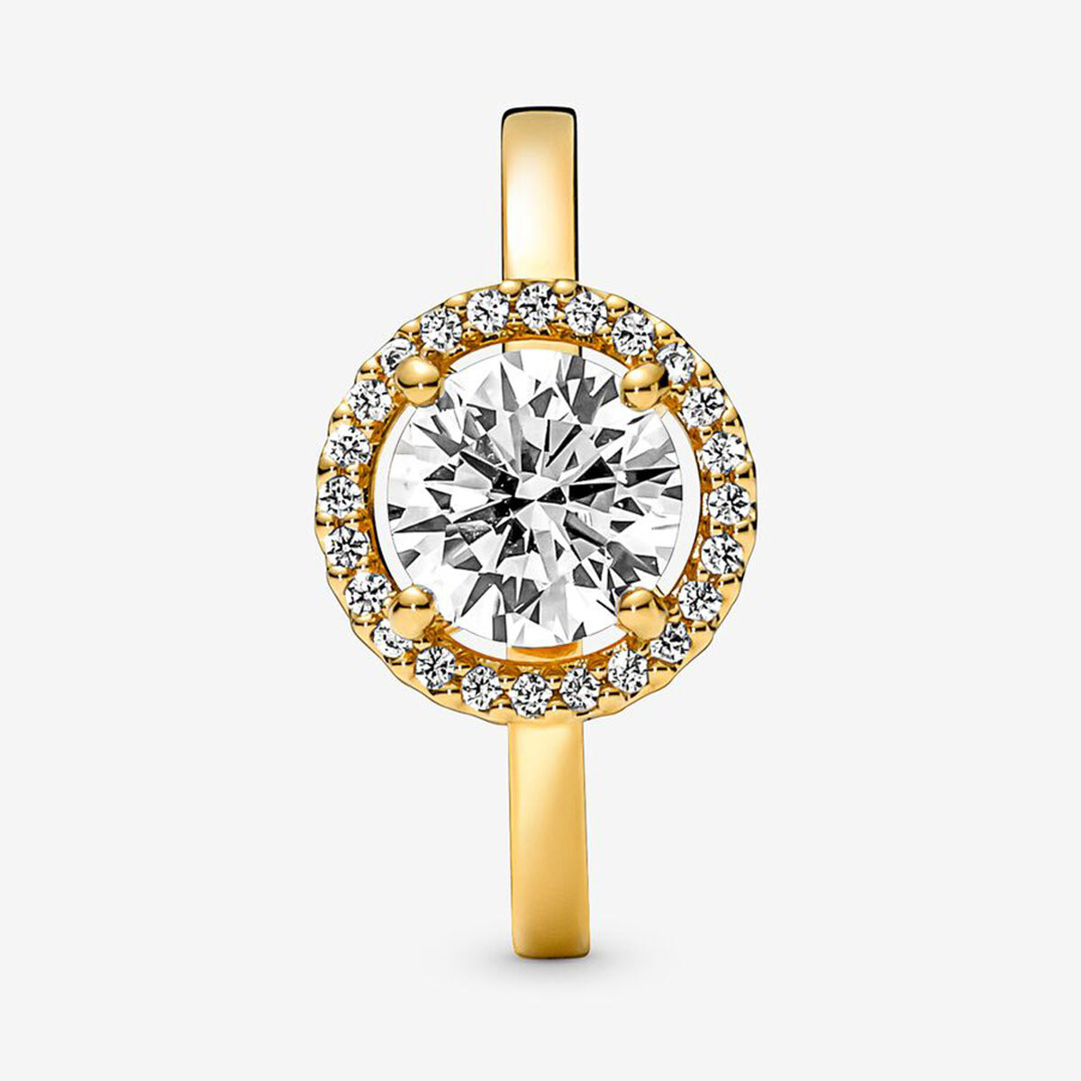 Sterling Silver with Yellow Gold Plated Circular Shaped Moissanite Personalized Engraving Engagement Ring-1