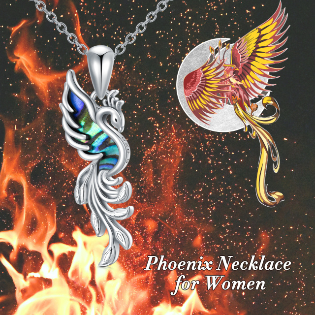 Collier en argent sterling avec pendentif Phoenix en forme de coquillage Abalone-4