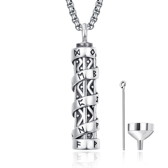 Collana con ciondolo a forma di runa vichinga in argento sterling per uomo