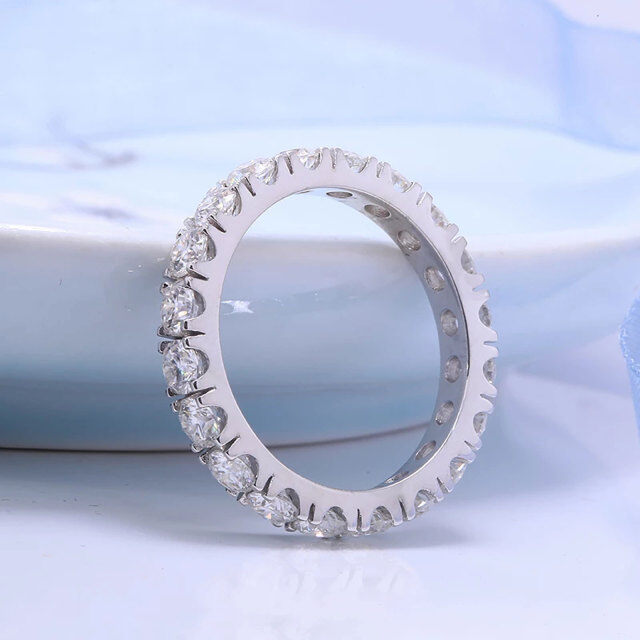 14K Gold Circular Shaped Moissanite Couple Wedding Ring-3