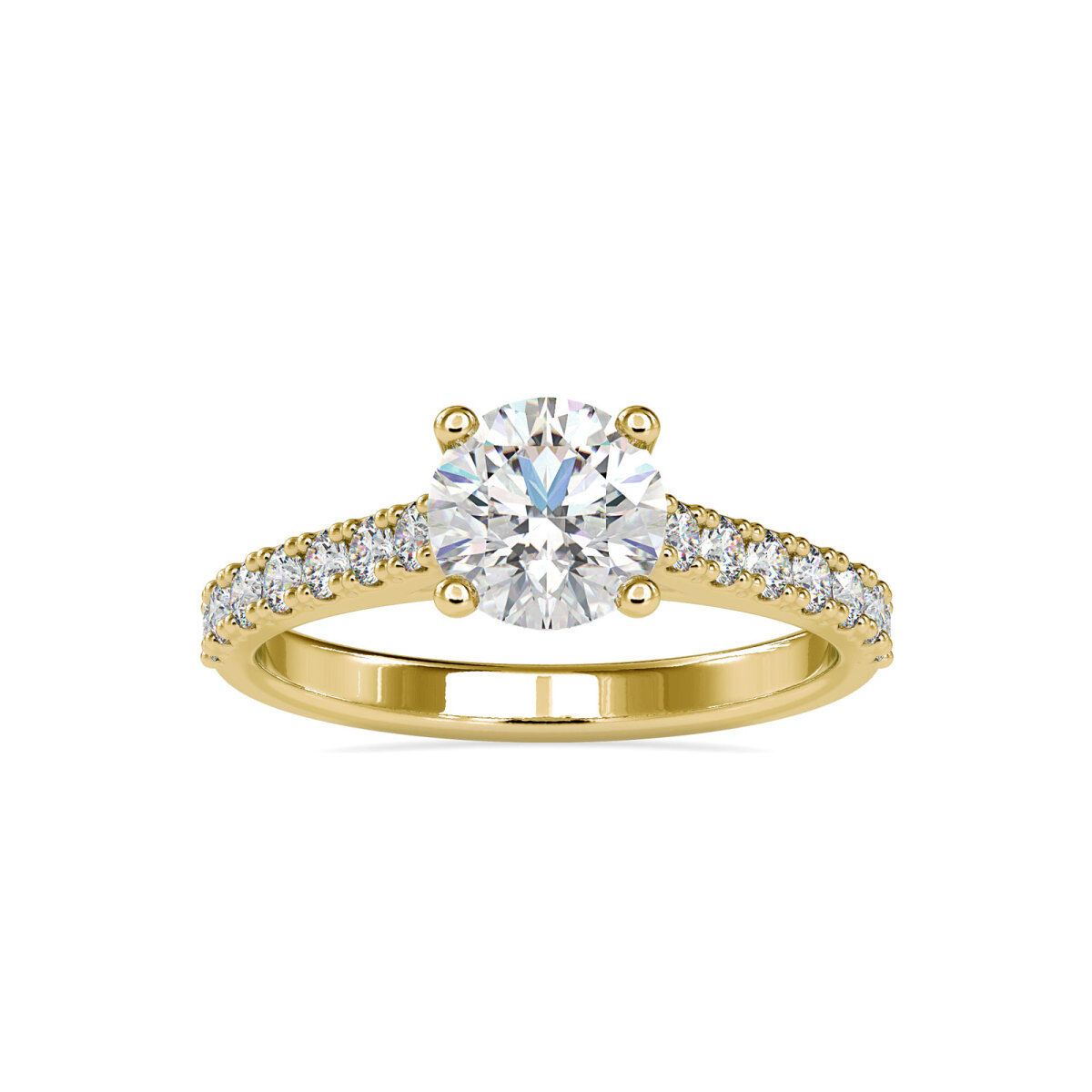 10K Gold Round Moissanite Couple Engagement Ring-1