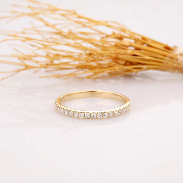 14K Gold Circular Shaped Moissanite Couple Wedding Ring-3
