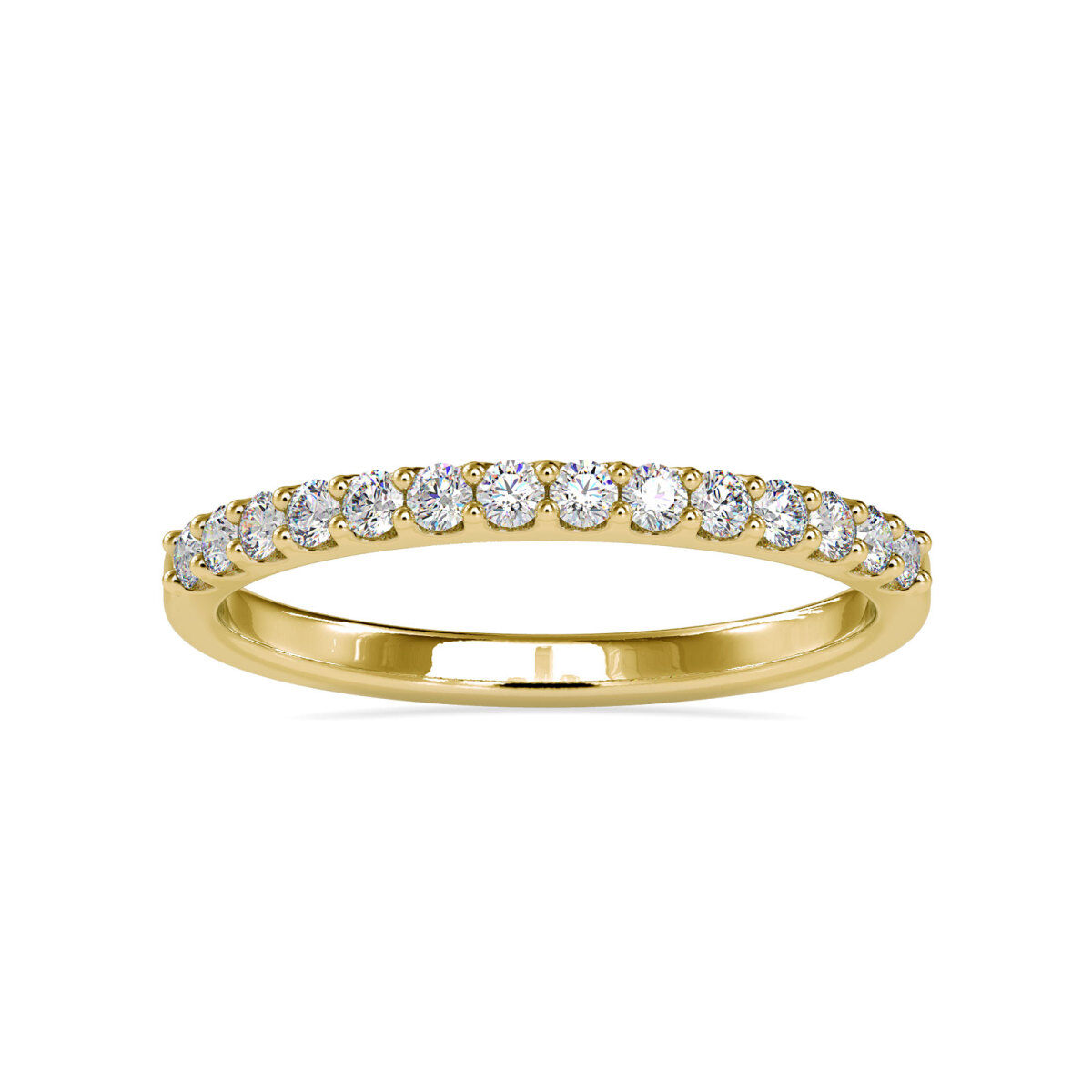 Bague de mariage de couple en moissanite de forme circulaire en or 14 carats-1