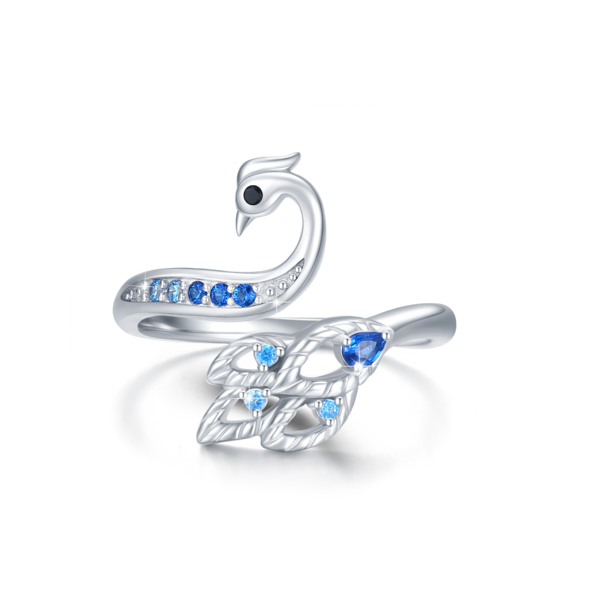 Bague ouverte en argent Zircon Phoenix-1