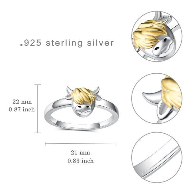 Sterling Silber Hochlandkuh Ring-4