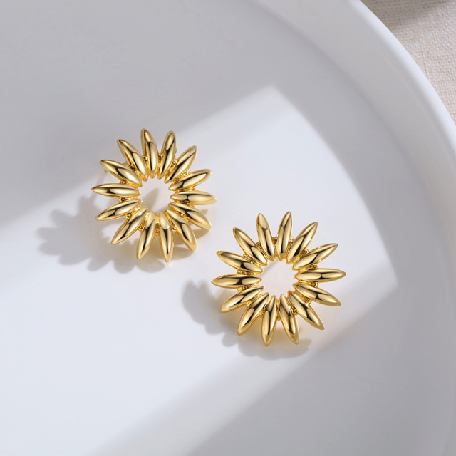 Sterling Silver Sunflower Stud Earrings Jewelry for Women -10