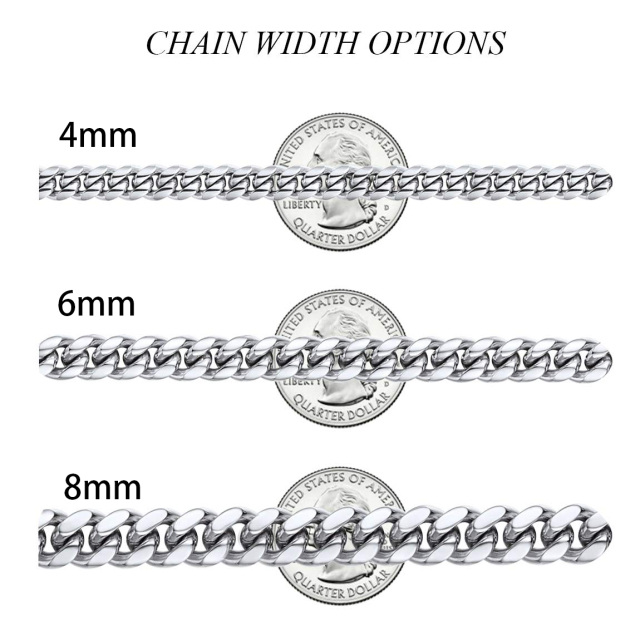 Collar de plata de ley con cadena de eslabones-2