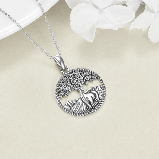 Sterling Silver Tree Of Life Pendant Necklace-3