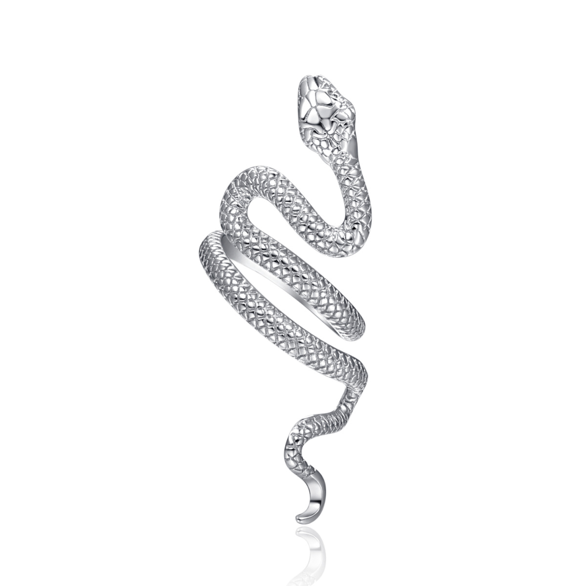 Sterling Silver Wrap Stacking Snake Open Ring-1