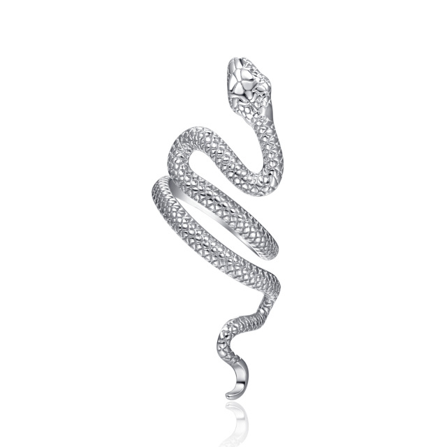 Sterling Silver Wrap Stacking Snake Open Ring-0