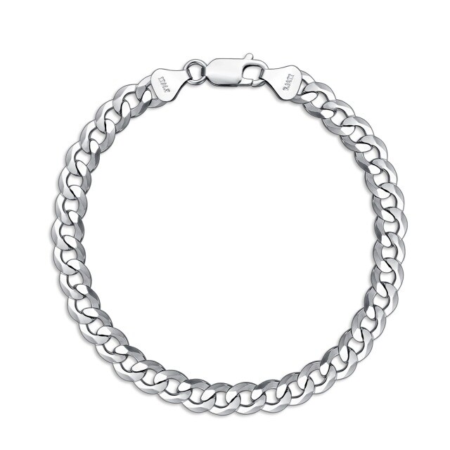 Sterling Silber Curb Link Kettenarmband -0