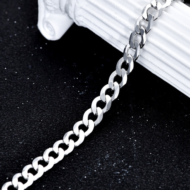 Sterling Silver Curb Link Chain Bracelet-3