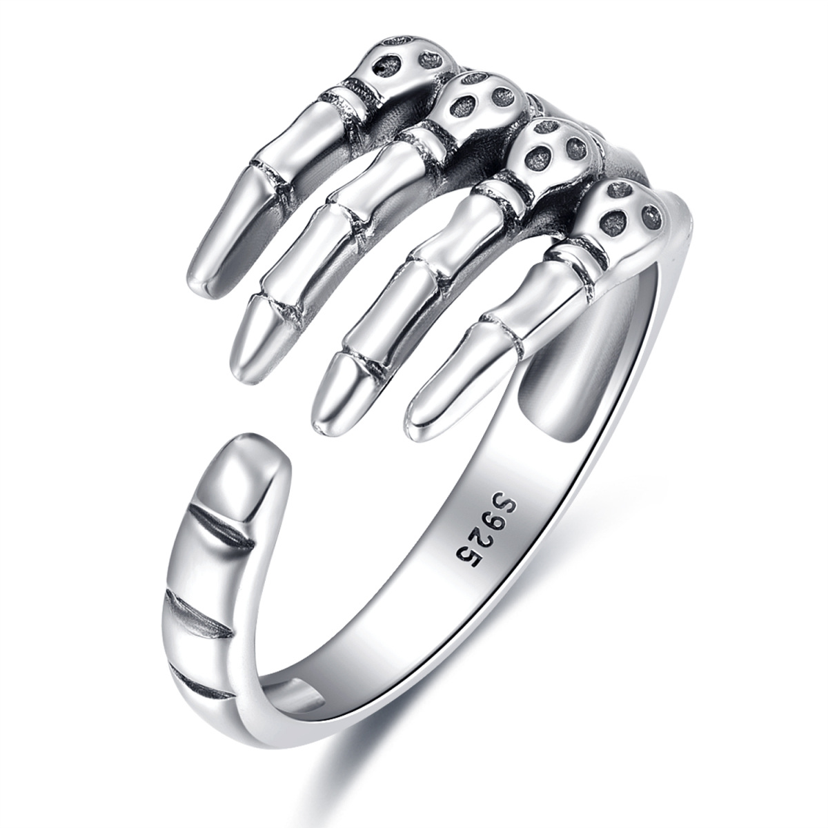 Sterling Silver Skeleton Open Ring-1