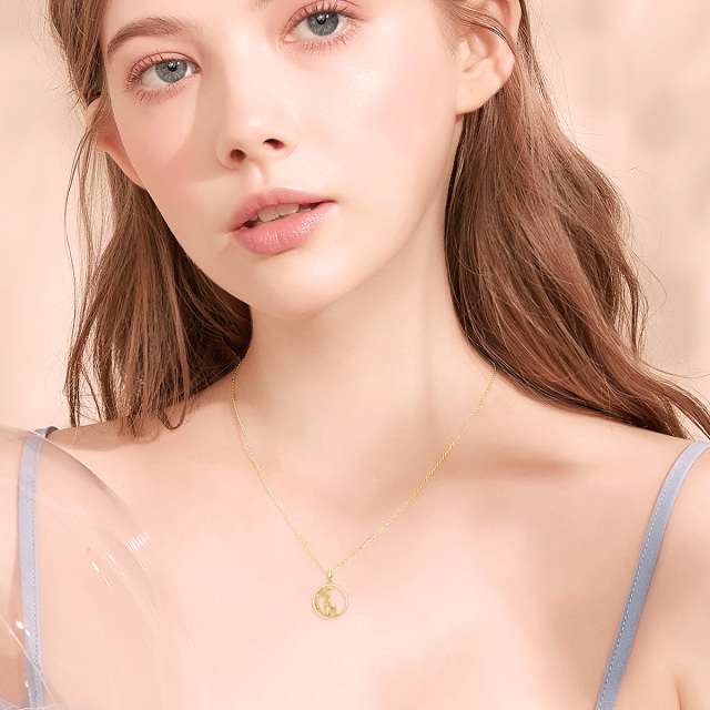 Collier en or 14K avec pendentif arbre de vie et mère et fille-1