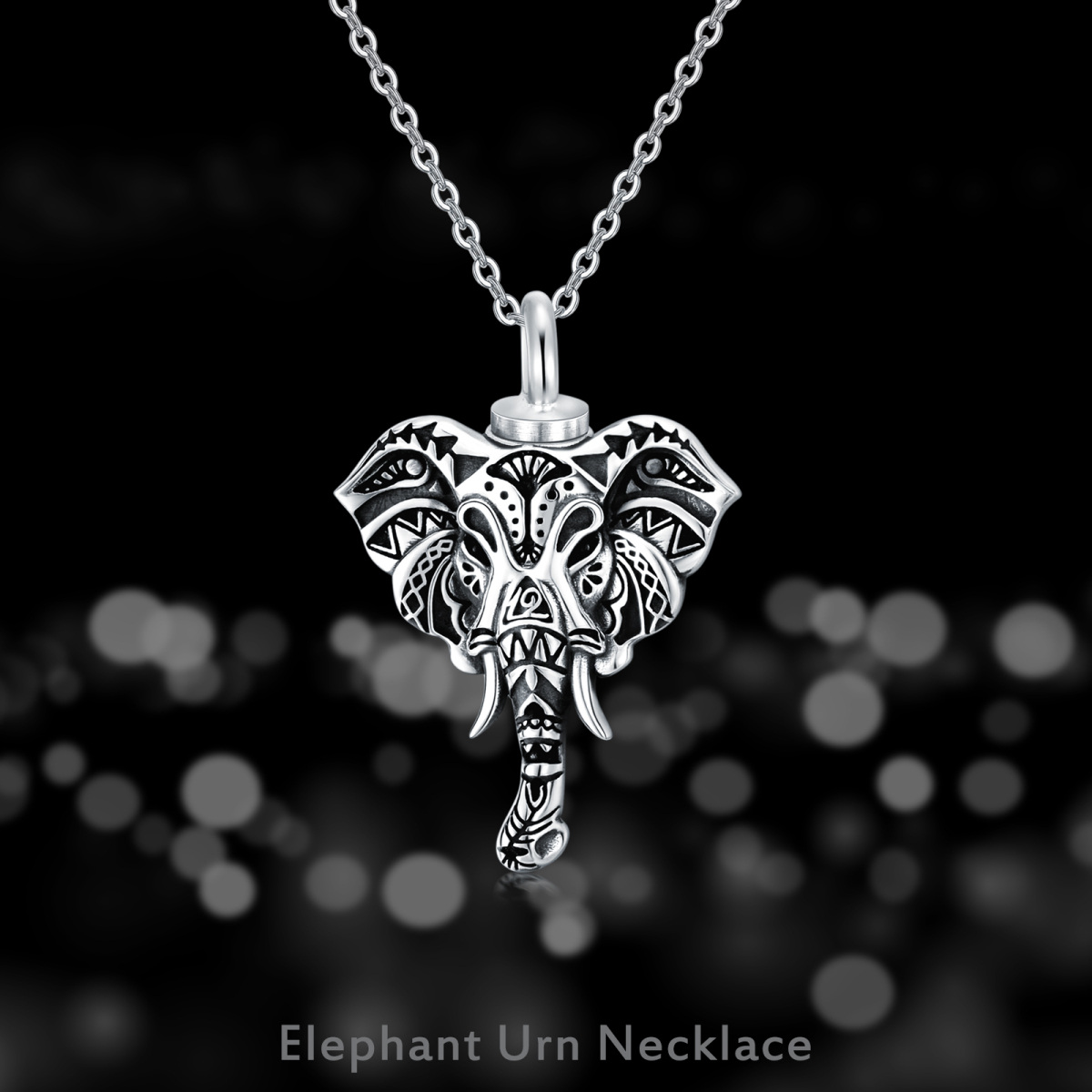 Sterling Silver Elephant Urn Necklace for Ashes-3