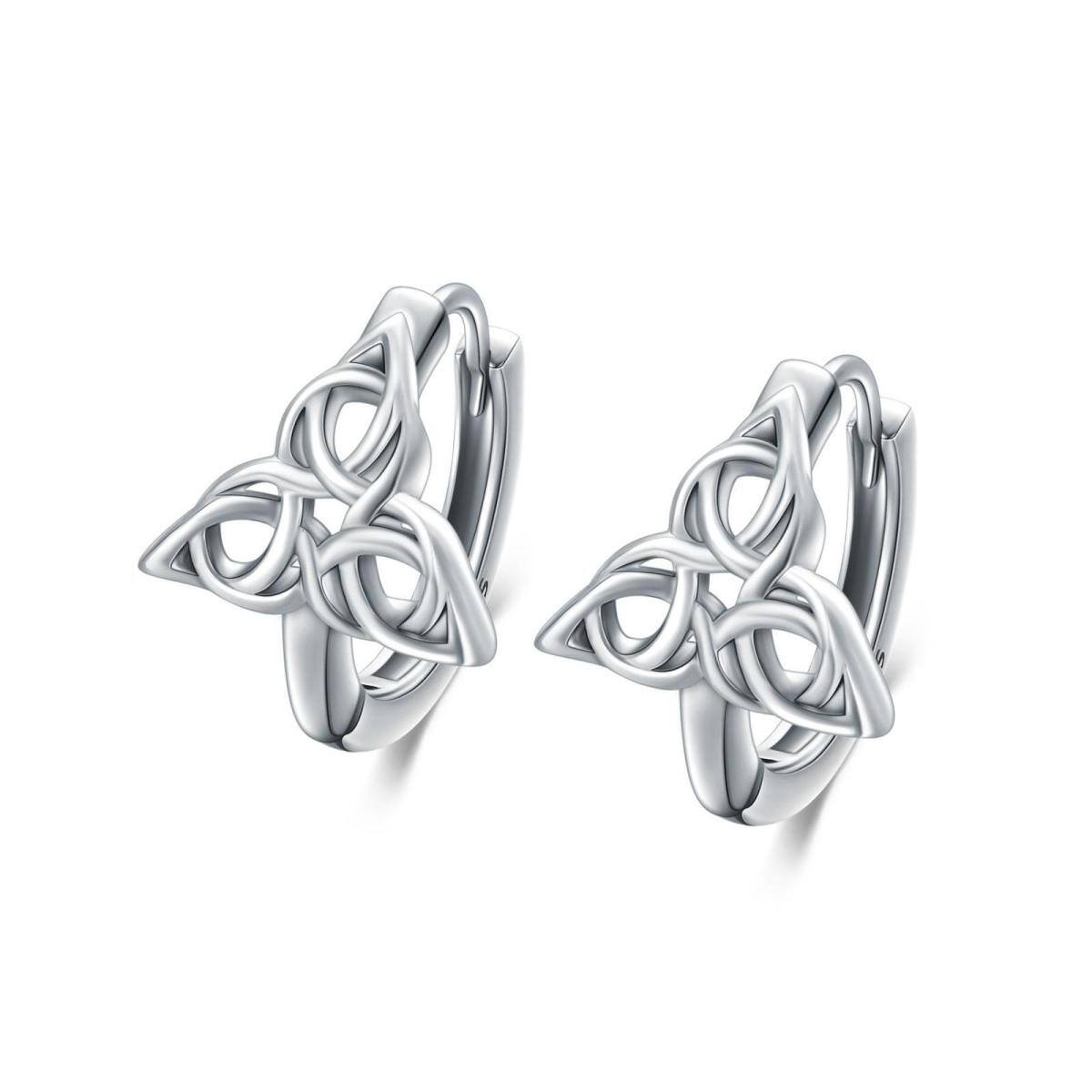 Boucles d'oreilles en argent sterling avec nœud celtique-1