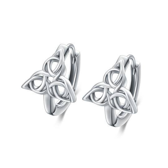 Sterling Silver Celtic Knot Hoop Earrings