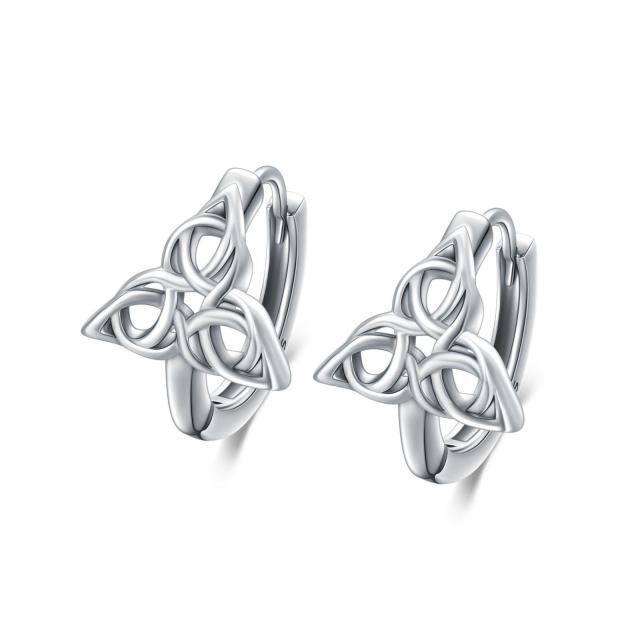 Sterling Silver Celtic Knot Hoop Earrings-0