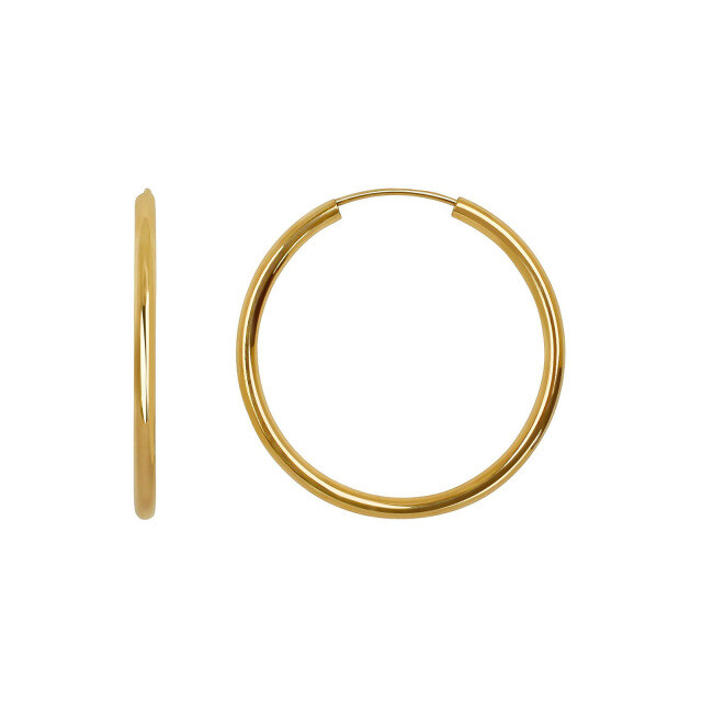 14K Gold Circle Hoop Earrings-0