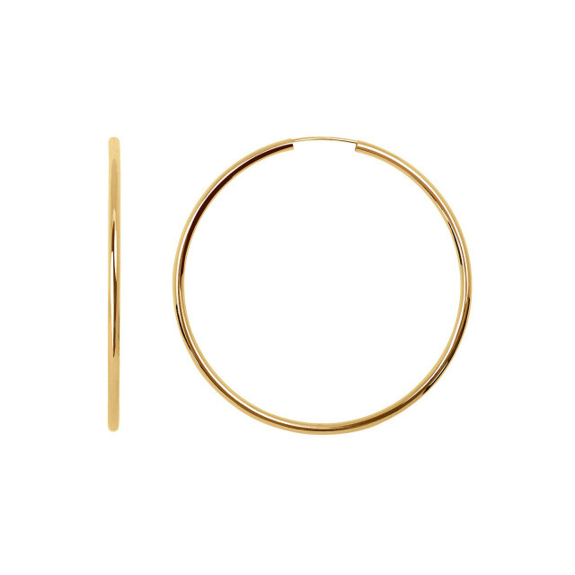 14K Gold Circular Shaped Circle Hoop Earrings-0