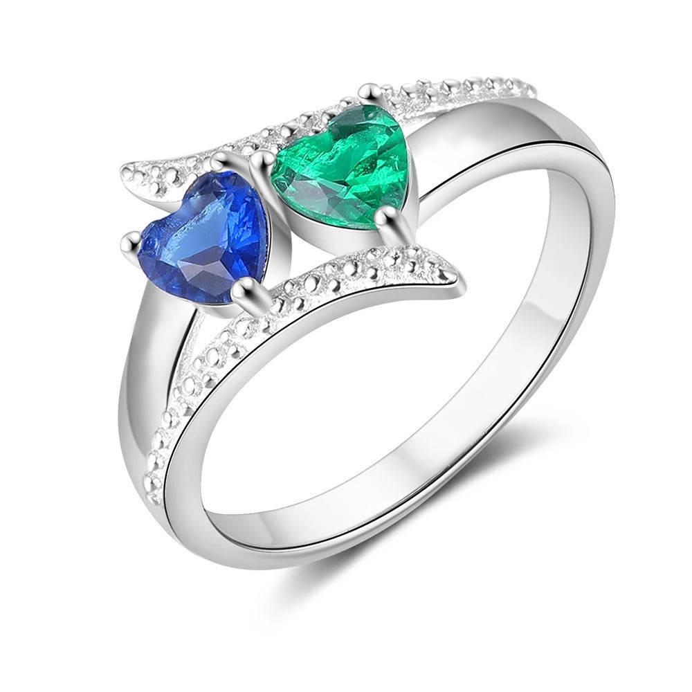 Sterling Silver Zircon Birthstone Ring-1